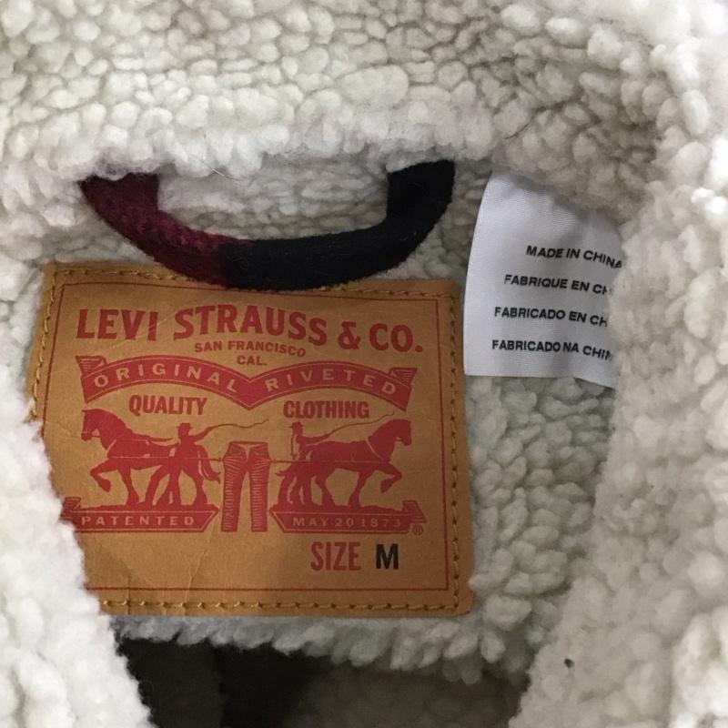 リーバイストラウスアンドコー Levi Strauss & co. ジャケット、上着 ジャンパー、ブルゾン アウター チェックジャケット ボアジャケット カラージャケット M チェック 黒 / ブラック / X 赤 / レッド /  メンズ USED 古着 中古 10107676