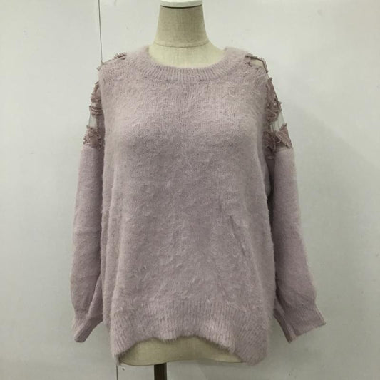 マジェスティックレゴン MAJESTIC LEGON ニット、セーター 長袖 1076021061R-5 ショルダーレースシャギープルオーバー 長袖ニット セーター M 無地 紫 / パープル /  レディース USED 古着 中古 10105554