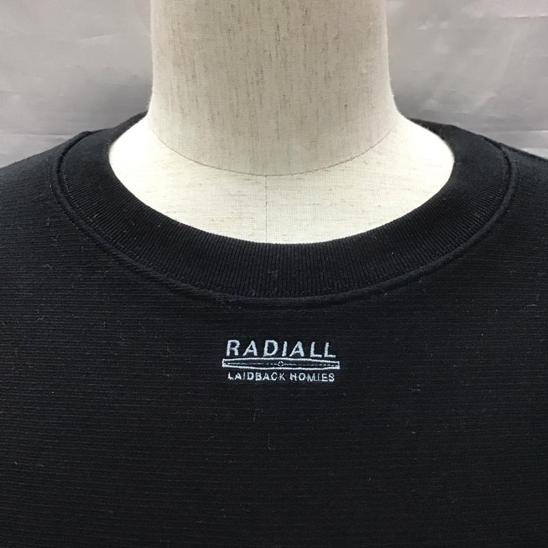 ラディアル RADIALL トレーナー 長袖 RAD-24AW-CUT002 Lowlane CREW NECK SWEATSHIRT LS タグ付き XL ロゴ、文字 黒 / ブラック /  メンズ USED 古着 中古 10122598