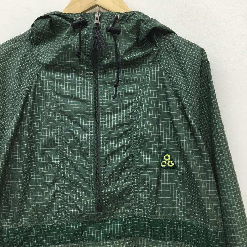 ナイキ エィシージー NIKE ACG ジャケット、上着 ジャケット、ブレザー F40104SCI アノラックジャケット　パーカー L チェック 緑 / グリーン /  メンズ USED 古着 中古 10143873