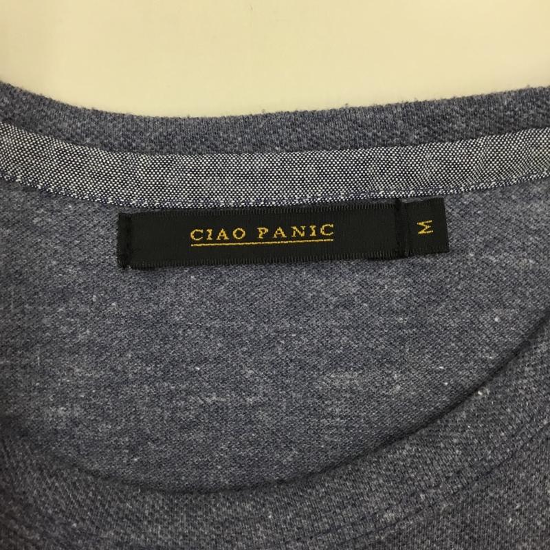 チャオパニック CIAOPANIC Tシャツ 半袖 半袖カットソー プリントTシャツ クルーネックカットソー M 無地 インディゴ / インディゴ /  メンズ USED 古着 中古 10114591