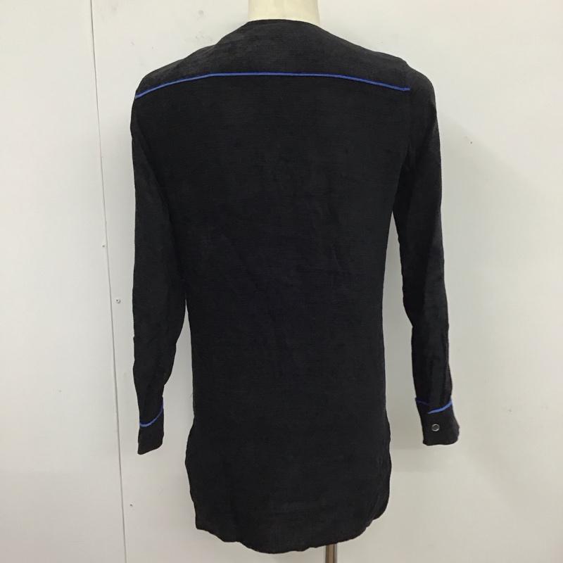 シャリーフ SHAREEF シャツ、ブラウス 長袖 15713049 ノーカラー ロングシャツ 1 無地 黒 / ブラック / X 青 / ブルー /  メンズ USED 古着 中古 10121355