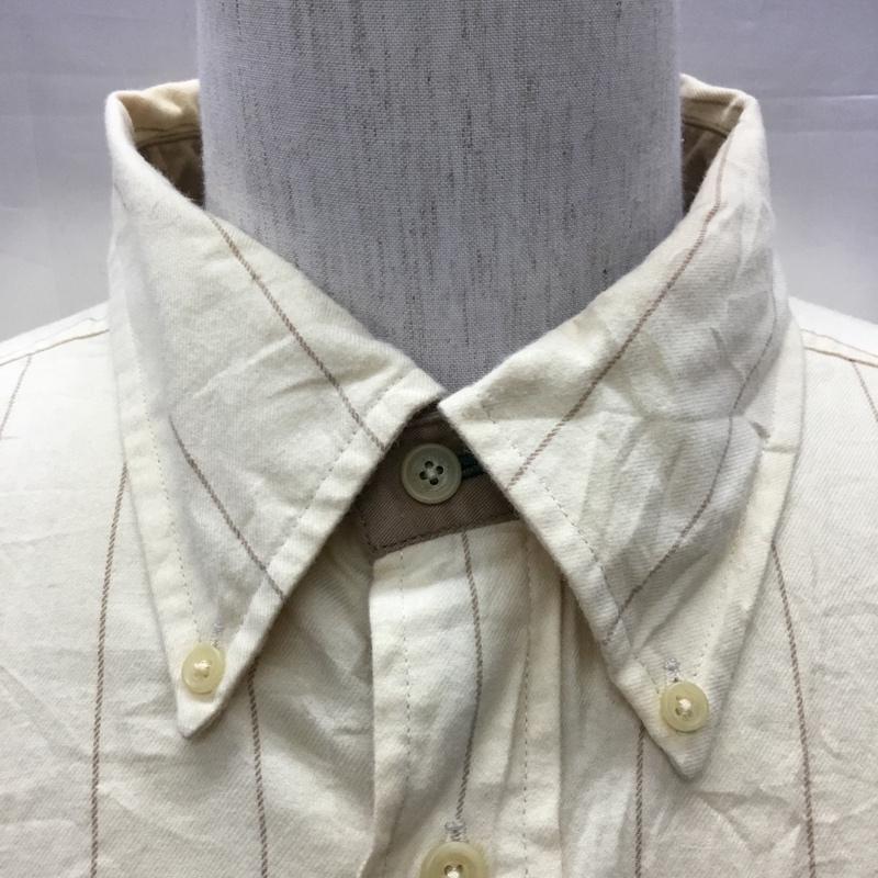 トミーヒルフィガー TOMMY HILFIGER シャツ、ブラウス 長袖 ボタンダウン ストライプ XL ワンポイント ベージュ / ベージュ /  メンズ USED 古着 中古 10116091