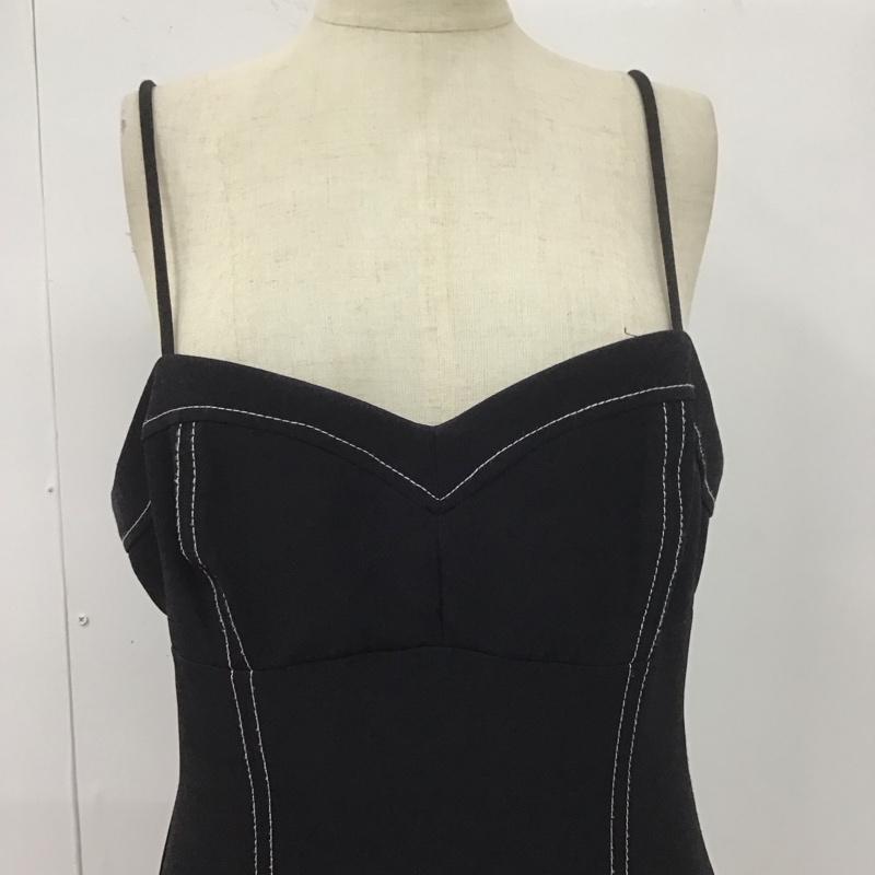 ザラ ZARA ワンピース ロングスカート ロングワンピース ノースリーブワンピース フレアスカート M 無地 黒 / ブラック /  レディース USED 古着 中古 10107720