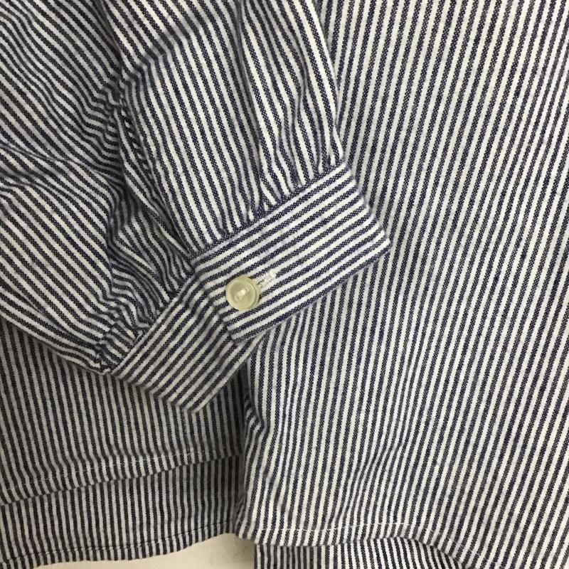 サマンサモスモス Samansa Mos2 シャツ、ブラウス 長袖 1710736 バンドカラー FREE ストライプ 白 / ホワイト / X 紺 / ネイビー /  レディース USED 古着 中古 10144107