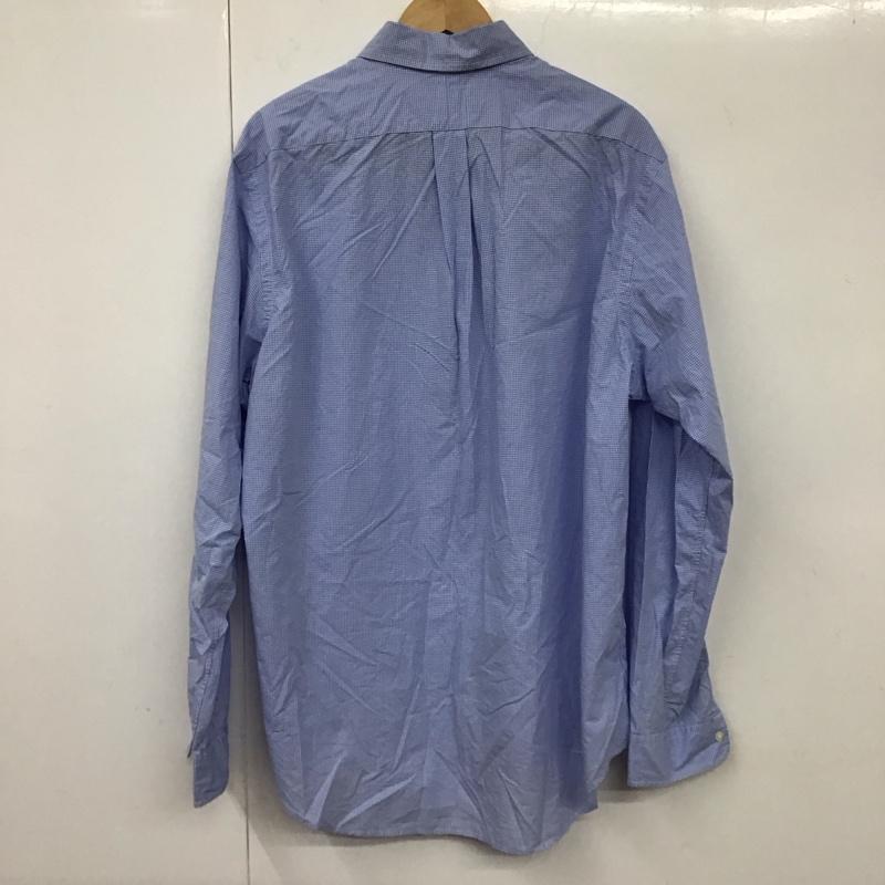 ラルフローレン RALPHLAUREN シャツ、ブラウス 長袖 長袖シャツ チェックシャツ カラーシャツ ボタンダウンシャツ L チェック 白 / ホワイト / X 水色 / ライトブルー /  メンズ USED 古着 中古 10130755