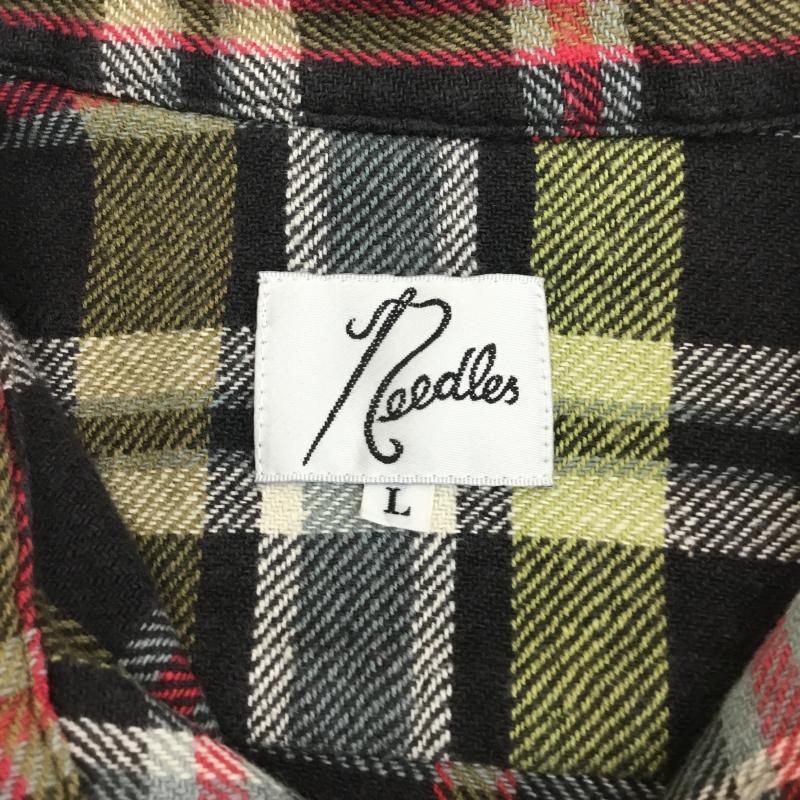 ニードルス Needles シャツ、ブラウス 七分袖 Needles 七分丈 シャツ 格子柄 L 格子柄 黒 / ブラック / X 緑 / グリーン /  メンズ USED 古着 中古 10135893