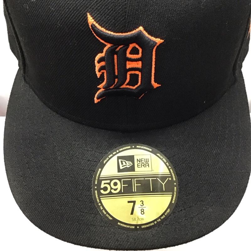 ニューエラ NEW ERA 帽子 キャップ 59FIFTY デトロイト タイガース 58.7cm ロゴ、文字 黒 / ブラック / X 橙 / オレンジ /  メンズ USED 古着 中古 10117960