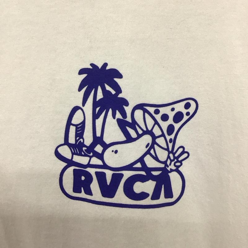 ルーカ RVCA Tシャツ 半袖 半袖カットソー プリントTシャツ クルーネックカットソー L ロゴ、文字 白 / ホワイト /  メンズ USED 古着 中古 10139305