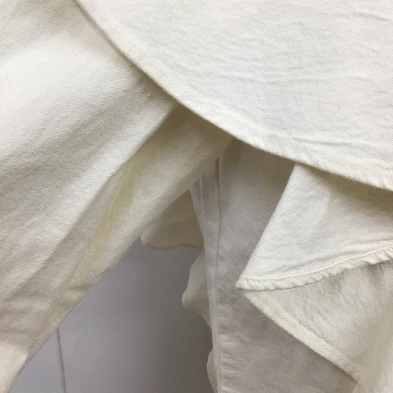 ザラ ZARA シャツ、ブラウス 長袖 0327 001 251 フリル クロップド丈 M 無地 アイボリー / アイボリー /  レディース USED 古着 中古 10126068