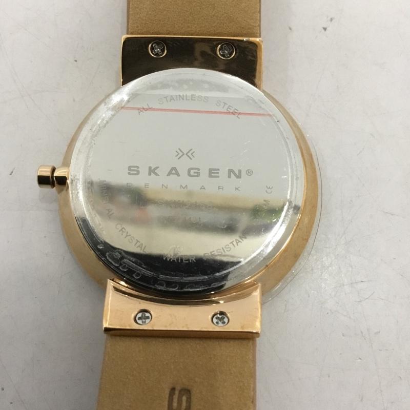 スカーゲン SKAGEN 腕時計 アナログ（クォーツ式） SKW2168 レザーベルト ロゴ、文字 ベージュ / ベージュ /  レディース USED 古着 中古 10135183