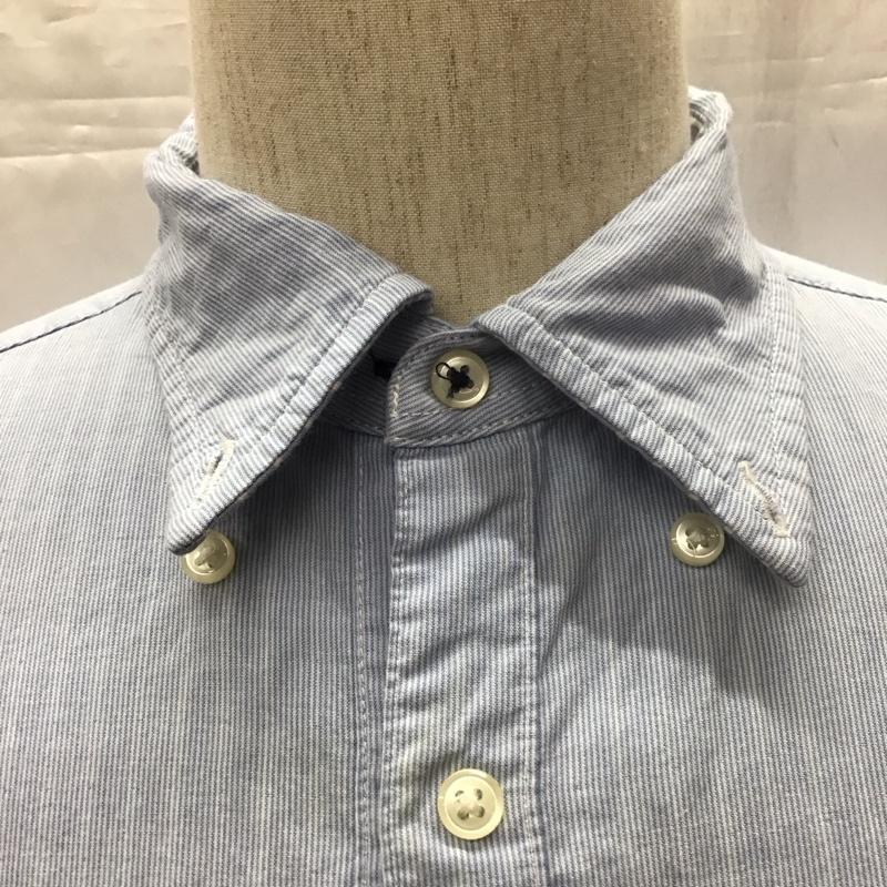 トミーヒルフィガー TOMMY HILFIGER シャツ、ブラウス 長袖 長袖シャツ カラーシャツ ストライプシャツ 長袖カットソー ボタンダウンシャツ リバーシブル M ストライプ 水色 / ライトブルー / X 白 / ホワイト /  メンズ USED 古着 中古 10111710