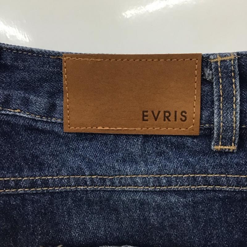エヴリス EVRIS パンツ ワークパンツ、ペインターパンツ 371767900401-01 ダメージデニムワイドパンツ S 無地 インディゴ / インディゴ /  レディース USED 古着 中古 10116411