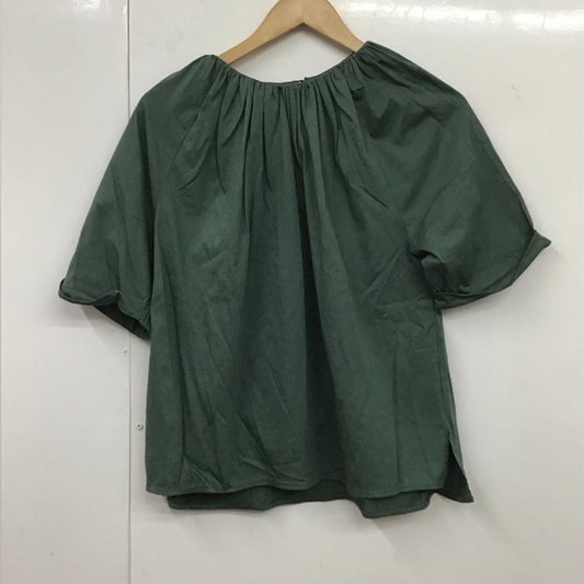 ユナイテッドアローズグリーンレーベルリラクシング UNITED ARROWS green label relaxing カットソー 半袖 3517-137-1667 ハイゲージギャザードルマンプルオーバーカットソー 無地 緑 / グリーン /  レディース USED 古着 中古 10131668