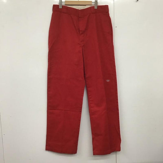 ディッキーズ Dickies パンツ ワークパンツ、ペインターパンツ ワークパンツ ワイドパンツ カジュアルパンツ 34インチ ロゴ、文字 赤 / レッド /  メンズ USED 古着 中古 10144176