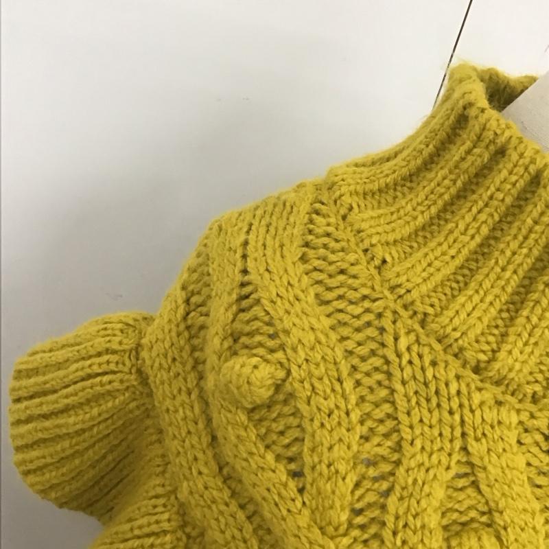 ザラ ZARA ベスト ベスト 5802 102 515 袖フリル ニット L  マスタード / マスタード /  レディース USED 古着 中古 10119608