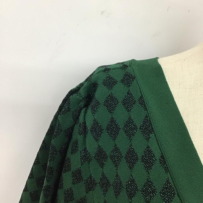 スライ SLY カーディガン 長袖 030cay70-5190 GLITTER DIA HG V／N 2WAY C／D FREE  緑 / グリーン /  レディース USED 古着 中古 10119880