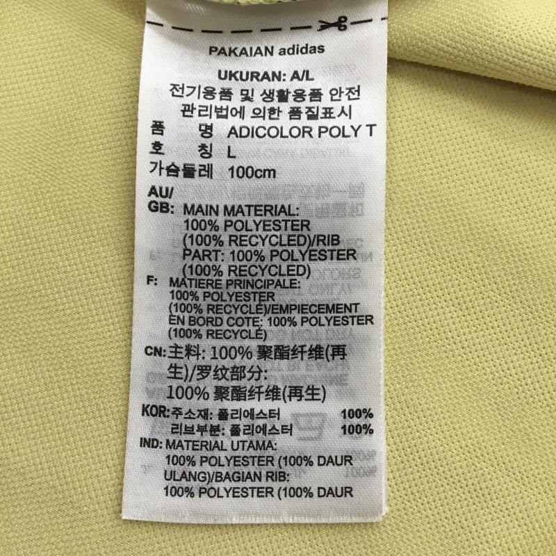 アディダス adidas Tシャツ 半袖 JP1026 XL ロゴ、文字 黄 / イエロー /  メンズ USED 古着 中古 10144405
