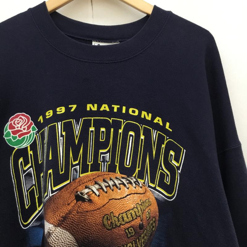 リー Lee トレーナー 長袖 Lee sport 90s アメフト　カレッジトレーナー XXL プリント X ロゴ、文字 紺 / ネイビー /  メンズ USED 古着 中古 10143635