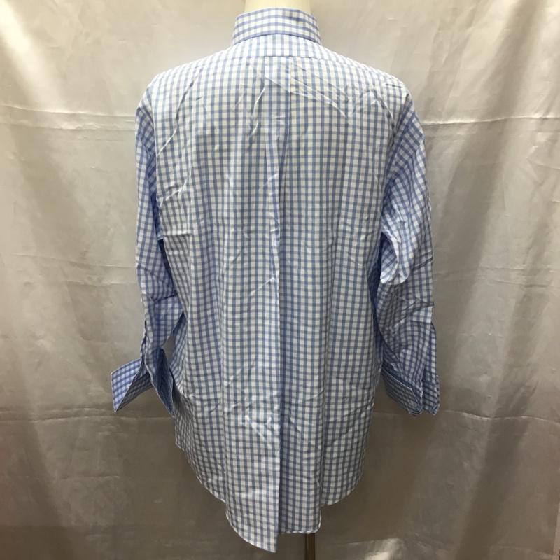 ブルックスブラザーズ BROOKS BROTHERS シャツ、ブラウス 長袖 チェック 白 / ホワイト / X 水色 / ライトブルー /  メンズ USED 古着 中古 10112783