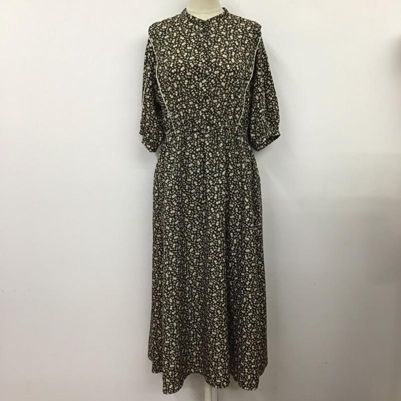 エヘカソポ ehka sopo ワンピース ロングスカート 1106117 バンドカラー FREE 花柄 黒 / ブラック /  レディース USED 古着 中古 10116926