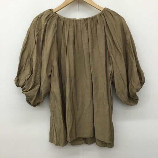 オペークドットクリップ OPAQUE.CLIP カットソー 七分袖 M 無地 茶 / ブラウン /  レディース USED 古着 中古 10137597