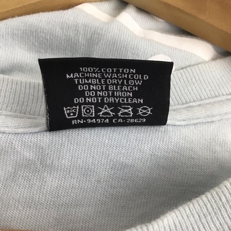 ステューシー STUSSY Tシャツ 半袖 半袖カットソー プリントTシャツ クルーネックカットソー M ロゴ、文字 水色 / ライトブルー /  メンズ USED 古着 中古 10148252