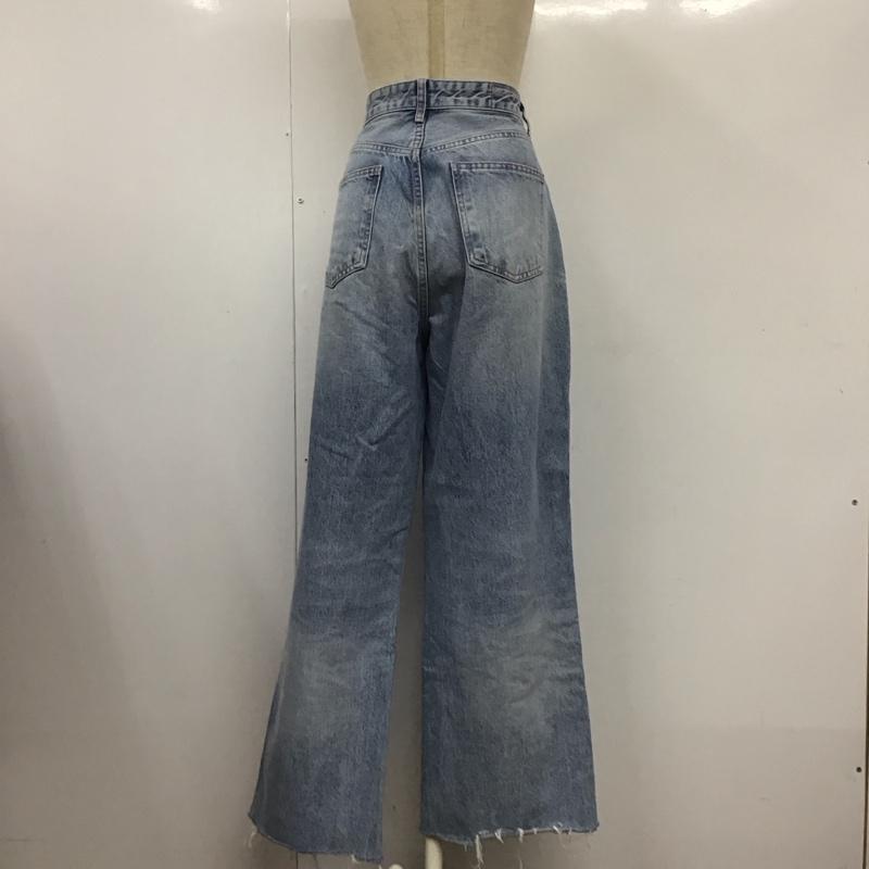 ザラ ZARA パンツ デニム、ジーンズ ワイドパンツ カットオフ 無地 水色 / ライトブルー /  レディース USED 古着 中古 10109441