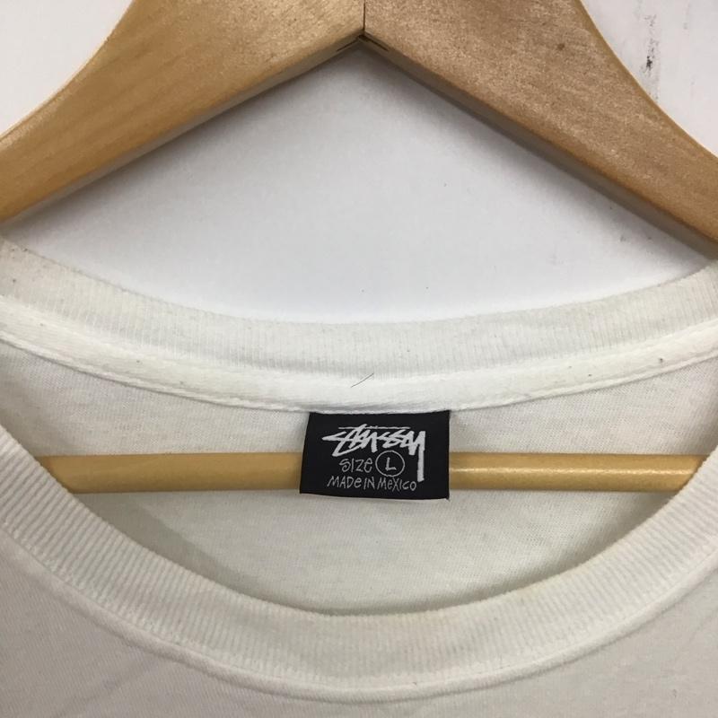 ステューシー STUSSY Tシャツ 半袖 半袖カットソー プリントTシャツ クルーネックカットソー バンドTシャツ L プリント 白 / ホワイト /  メンズ USED 古着 中古 10134801