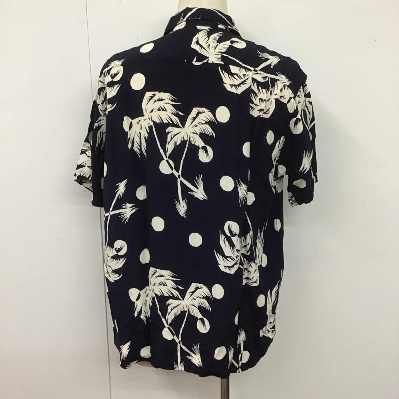 デュークカハナモク DUKE KAHANAMOKU シャツ、ブラウス 半袖 DK36980 MOONLIGHT PALM TREE スペシャルエディション アロハシャツ 箱有 L 総柄 紺 / ネイビー / X 白 / ホワイト /  メンズ USED 古着 中古 10107549