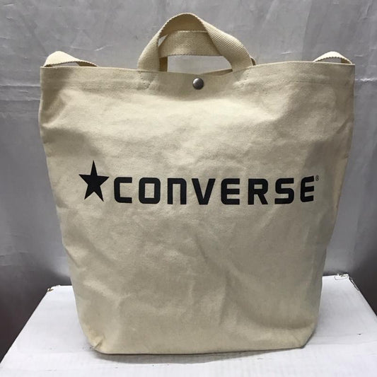 コンバース CONVERSE トートバッグ トートバッグ ショルダー 2WAY キャンバス ロゴ、文字 アイボリー / アイボリー /  レディース USED 古着 中古 10116071