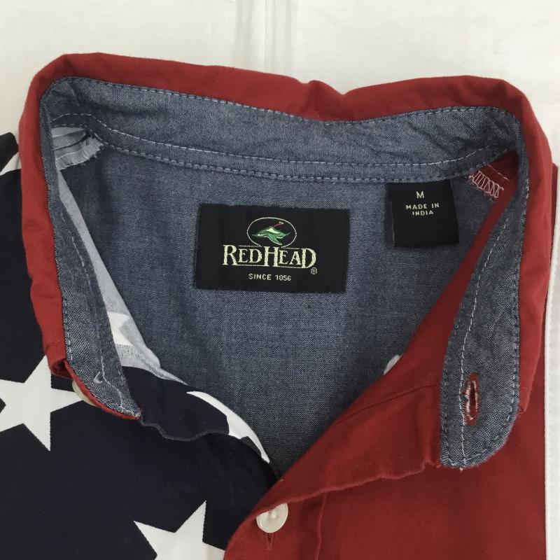 ユーズドクロージング used clothes シャツ、ブラウス 半袖 RED HEAD USA　星条旗 M 総柄 白 / ホワイト / X 赤 / レッド / X 紺 / ネイビー /  メンズ USED 古着 中古 10129003