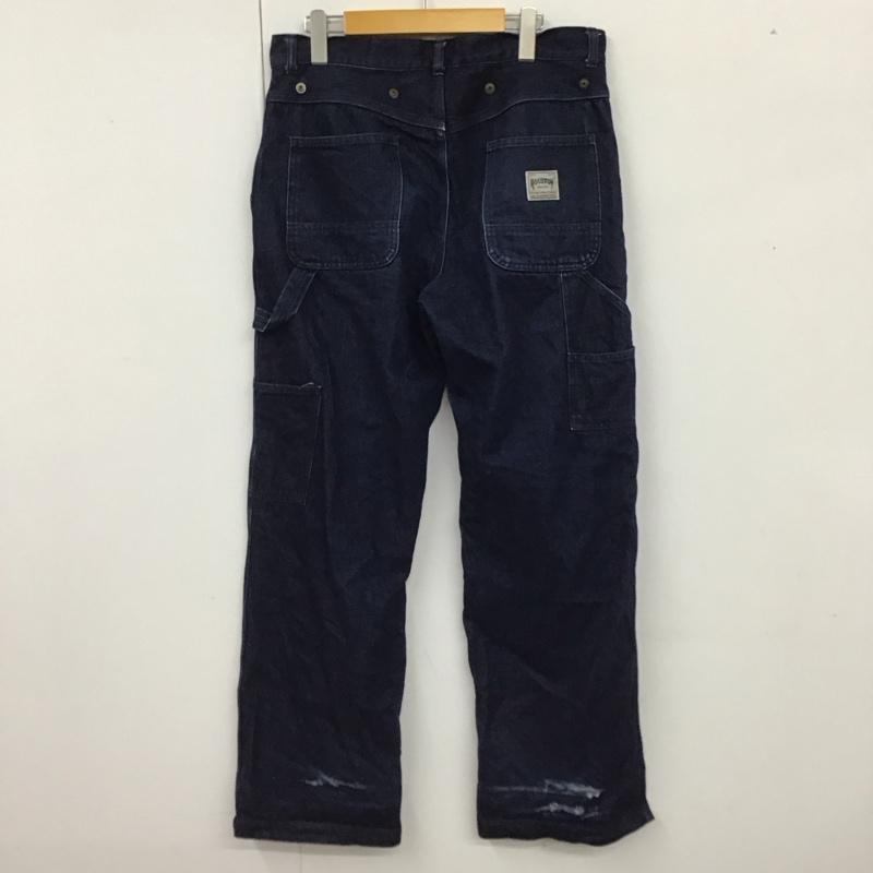 ヒューストン HOUSTON パンツ デニム、ジーンズ デニムパンツ ワイドパンツ ストレートパンツ カジュアルパンツ 34 ロゴ、文字 インディゴ / インディゴ /  メンズ USED 古着 中古 10120498