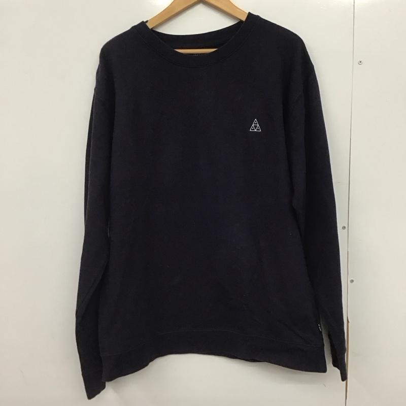 ハフ HUF カットソー 長袖 長袖カットソー プリントカットソー クルーネック M ロゴ、文字 紺 / ネイビー /  メンズ USED 古着 中古 10147621