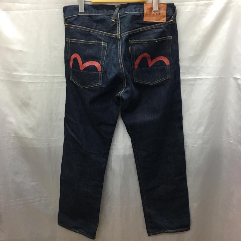 エヴィス EVISU パンツ デニム、ジーンズ デニムパンツ ストレートパンツ ワイドパンツ カジュアルパンツ 32インチ 無地 インディゴ / インディゴ /  メンズ USED 古着 中古 10115222