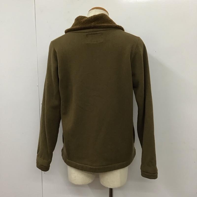 クラクト CLUCT カーディガン 長袖 ショールカラー 裏ボア L ロゴ、文字 茶 / ブラウン /  メンズ USED 古着 中古 10115071