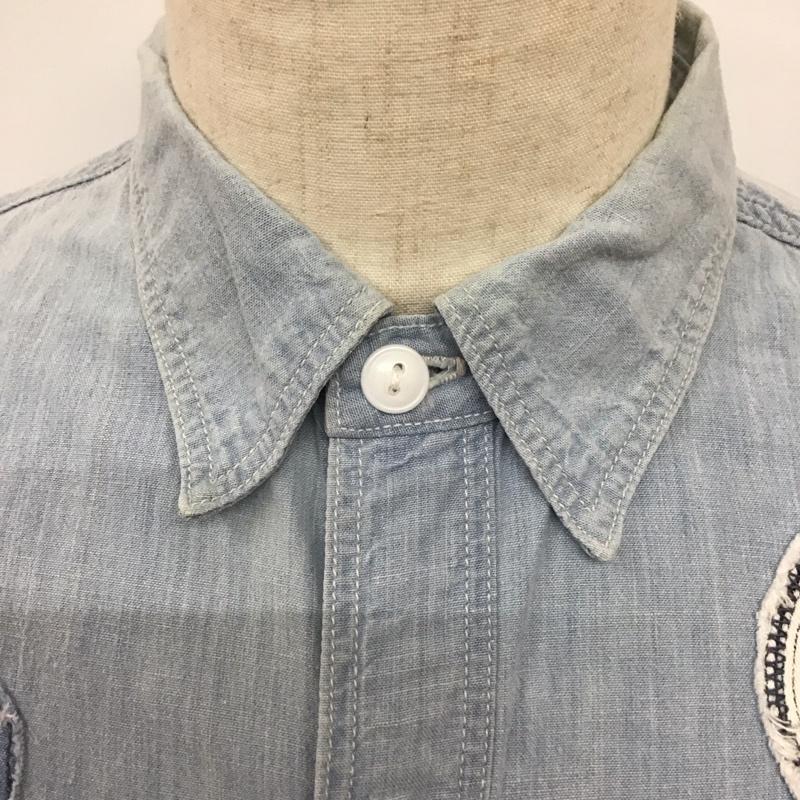 リーバイス Levi s シャツ、ブラウス 長袖 長袖シャツ カラーシャツ ポケットシャツ 長袖カットソー デニムシャツ M ロゴ、文字 インディゴ / インディゴ /  メンズ USED 古着 中古 10124101