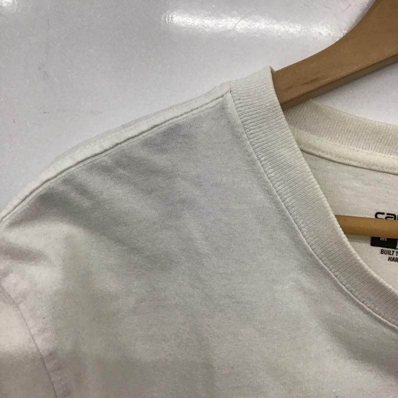 カーハート Carhartt Tシャツ 半袖 半袖カットソー プリントTシャツ クルーネックカットソー M ロゴ、文字 白 / ホワイト /  メンズ USED 古着 中古 10148543