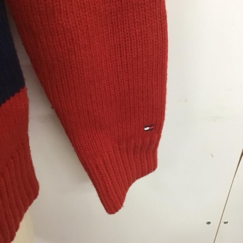 トミーヒルフィガー TOMMY HILFIGER ニット、セーター 長袖 長袖ニットカットソー ニット セーター クルーネックニット L ボーダー柄 マルチカラー / マルチカラー /  メンズ USED 古着 中古 10112552