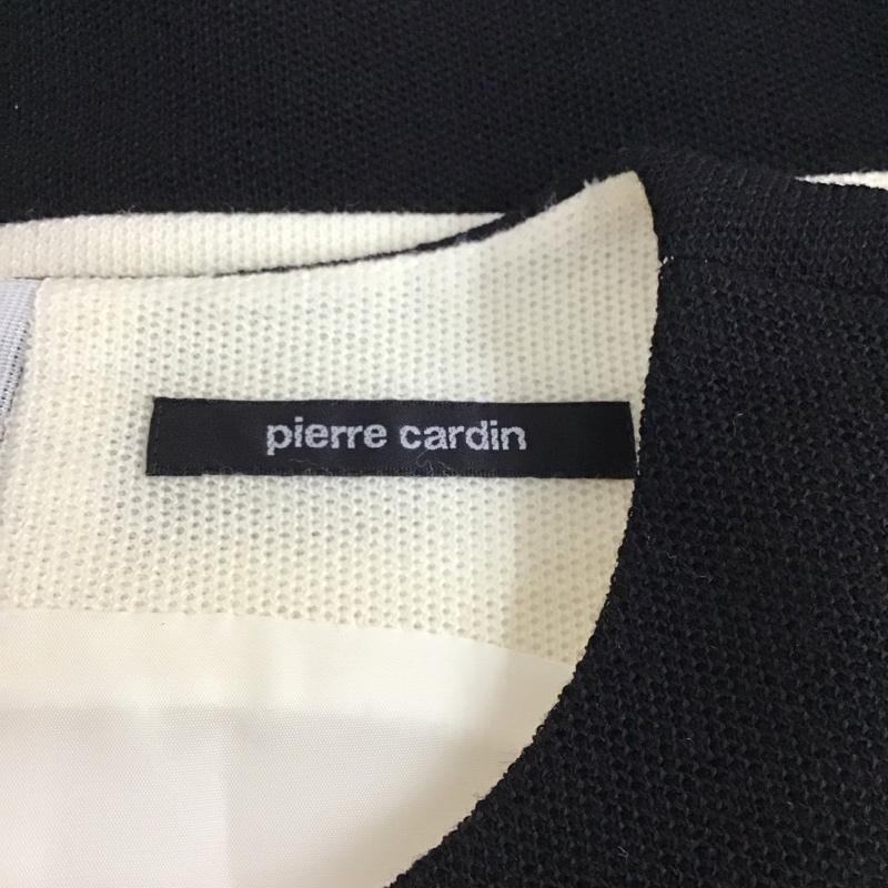 ピエール カルダン pierre cardin ワンピース ひざ丈スカート ノースリーブワンピース ロングワンピース タイトワンピース ボーダー 38 ボーダー柄 白 / ホワイト / X 黒 / ブラック /  レディース USED 古着 中古 10122446
