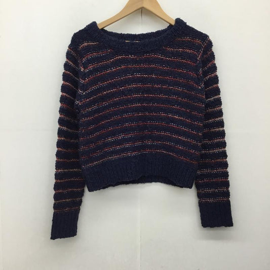 ダズリン dazzlin ニット、セーター 長袖 FREE ボーダー柄 紺 / ネイビー / X 赤 / レッド /  レディース USED 古着 中古 10138996