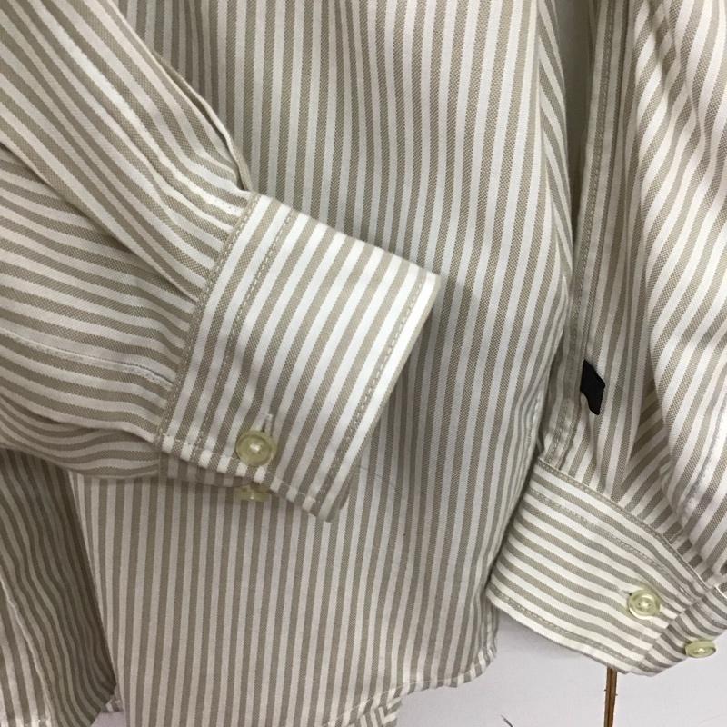 ダイワ ピアサーティナイン DAIWA PIER39 シャツ、ブラウス 長袖 長袖シャツ ストライプシャツ カラーシャツ ボタンダウンシャツ M ストライプ 白 / ホワイト / X ベージュ / ベージュ /  メンズ USED 古着 中古 10142975