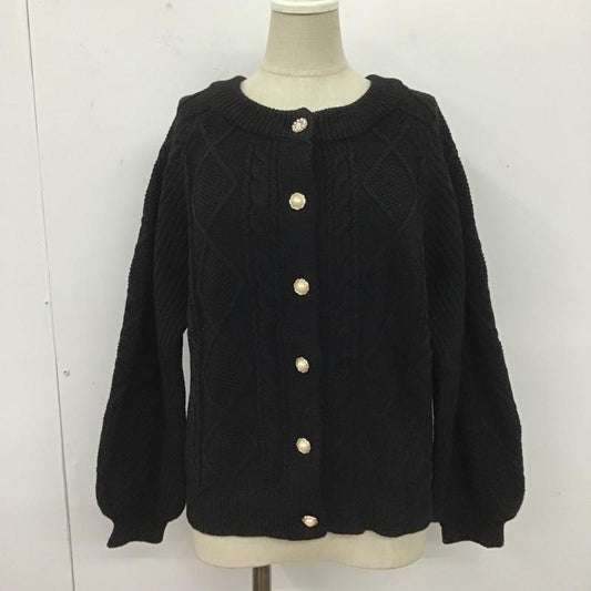 マジェスティックレゴン MAJESTIC LEGON カーディガン 長袖 M 無地 黒 / ブラック /  レディース USED 古着 中古 10105776
