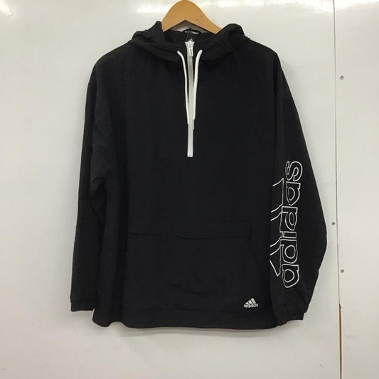 アディダス adidas ジャケット、上着 ジャンパー、ブルゾン fn1650 ウインドジャケット プリント X ロゴ、文字 黒 / ブラック /  レディース USED 古着 中古 10144865