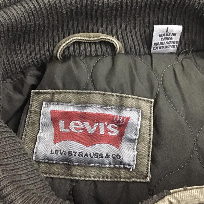 リーバイス Levi s ジャケット、上着 ジャンパー、ブルゾン ジップアップジャケット ジャンパー ジャケット カジュアルジャケット アウター L 無地 カーキ / カーキ /  メンズ USED 古着 中古 10124691