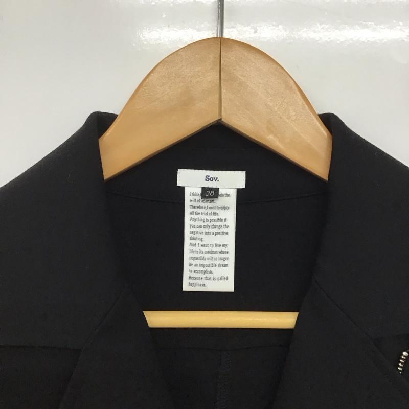 ソブ SOV. コート コート一般 0501-640-183 ライダースコートワンピ 2WAY ワンピース 38 無地 黒 / ブラック /  レディース USED 古着 中古 10144375