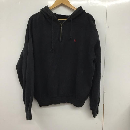 ポロバイラルフローレン Polo by RALPH LAUREN パーカー 長袖 長袖パーカー ジップアップカラーパーカー プルオーバーパーカー M ロゴ、文字 黒 / ブラック /  メンズ USED 古着 中古 10132385