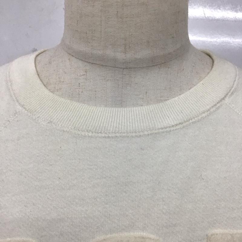 パパス PAPAS トレーナー 長袖 長袖トレーナー スウェット クルーネック リブスウェットカットソー L ロゴ、文字 白 / ホワイト /  メンズ USED 古着 中古 10123133