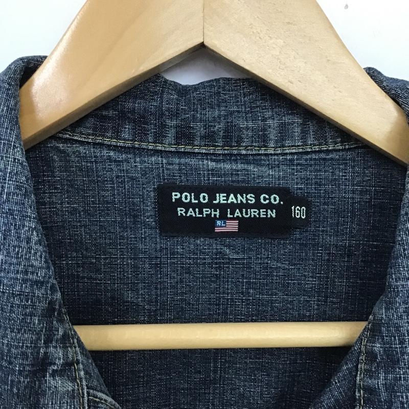 ポロジーンズ Polo Jeans Co. ジャケット、上着 ジャケット、ブレザー Gジャン デニムジャケット アウター カジュアルジャケット 160cm 無地 インディゴ / インディゴ /  ガールズ USED 古着 中古 10105633