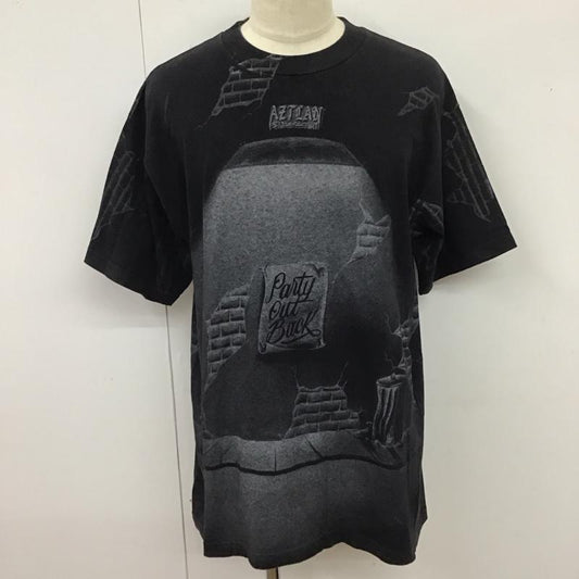 古着 USED Tシャツ 半袖 半袖カットソー プリントTシャツ クルーネックカットソー murina 90s XL プリント 黒 / ブラック /  メンズ USED 古着 中古 10116375